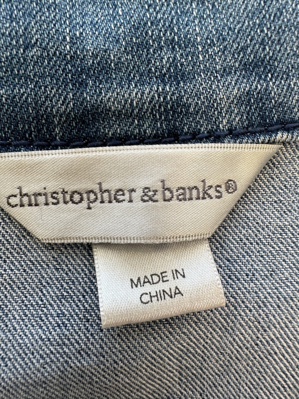Christopher & Banks Denim Vest with Embroidery Details, Stretch - Picture 9 of 12